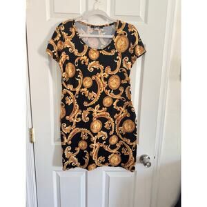 Black and Gold Chromo mini dress XL